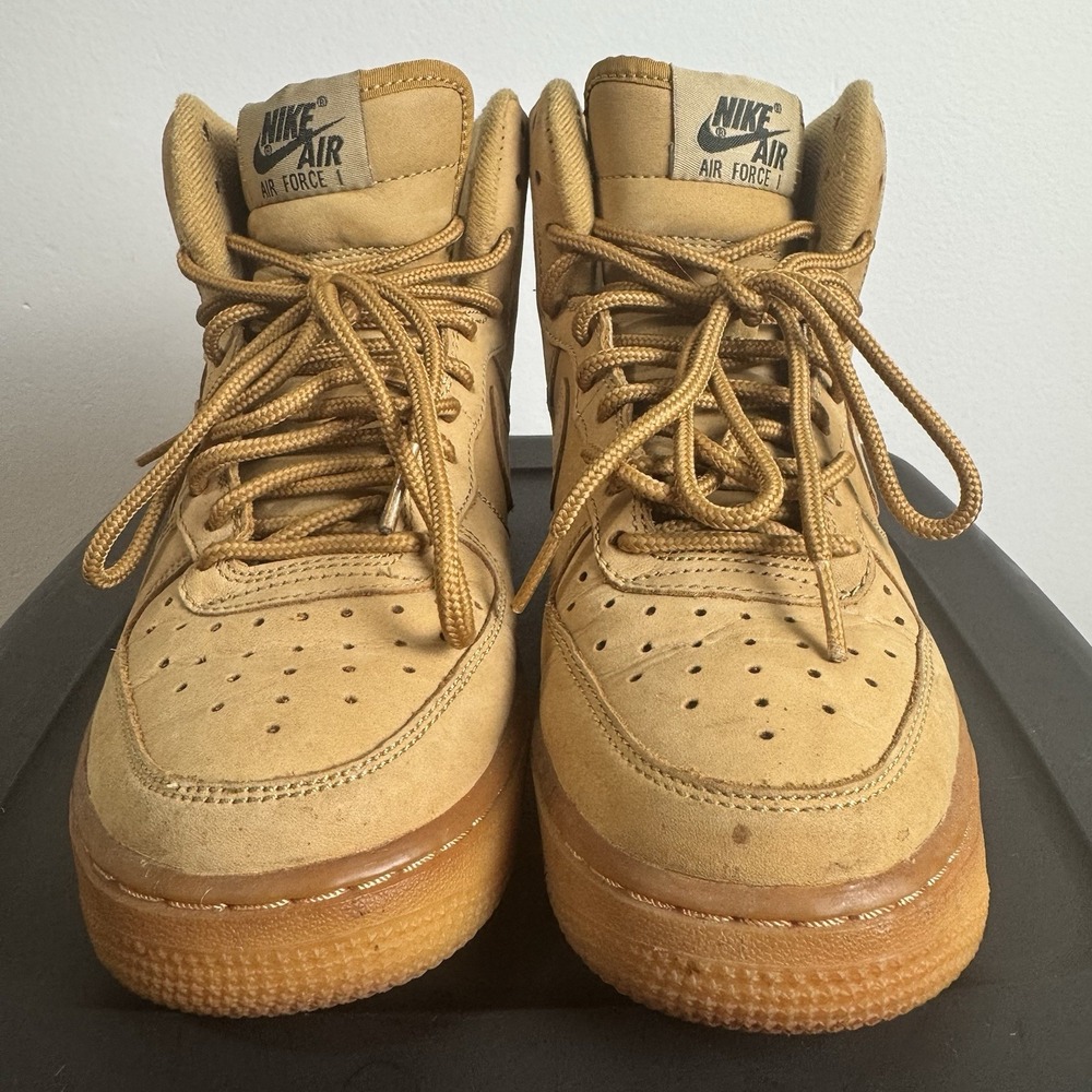 NIKE AIR FORCE 1 High Wheat Flax Tan 4Y Youth GS Tan‎ SE